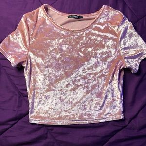 Pink Velvet Crop Top